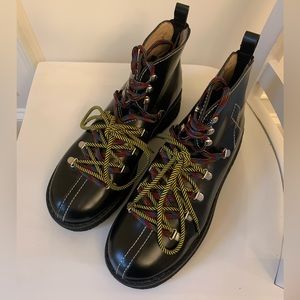 Free People Boots Combat Boots hiking boot 100% genuine Leather Size EUR 40 NEW